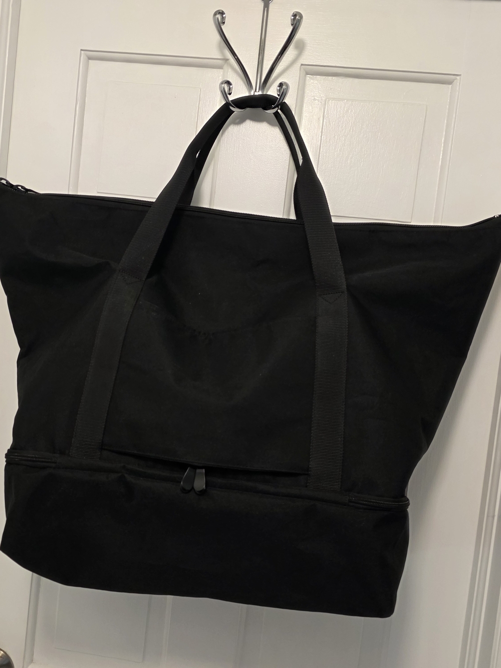 EC Lo & Sons Catalina Deluxe Large Black Weekender Tote W/Detachable Strap - Picture 3 of 15